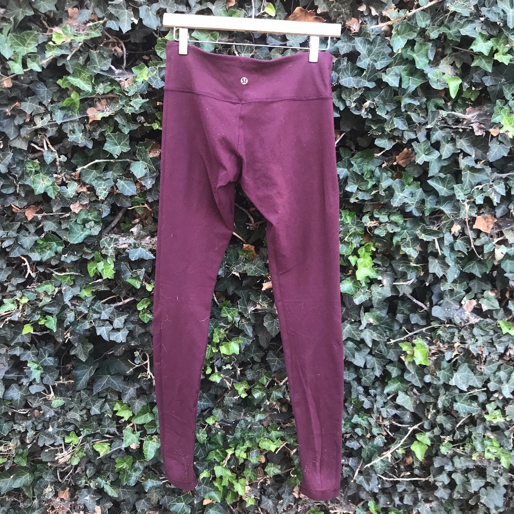 Lululemon Burgundy Wunder Under Leggings Mid-Rise